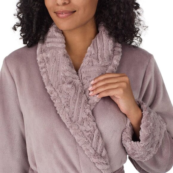 Carole Hochman Women’s Soft Plush Wrap Robe Light Purple, Size M (New) - Picture 3 of 5